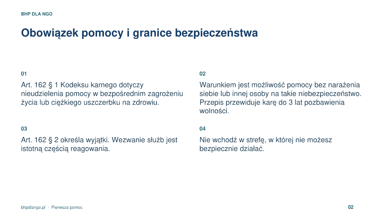 Pierwsza pomoc, przykładowy slajd 2
